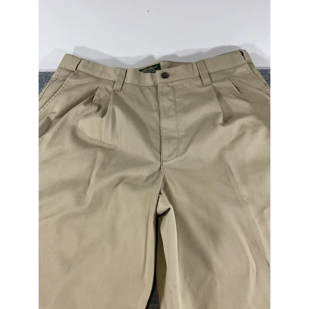 Eddie Bauer Pants Mens 36T Tall Relaxed Fit Khaki Wrinkle Stain Resistant Work N